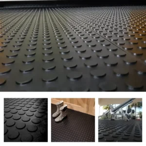 5m² Piso Moeda Emborrachado Antiderrapante 50x50cm - Preto